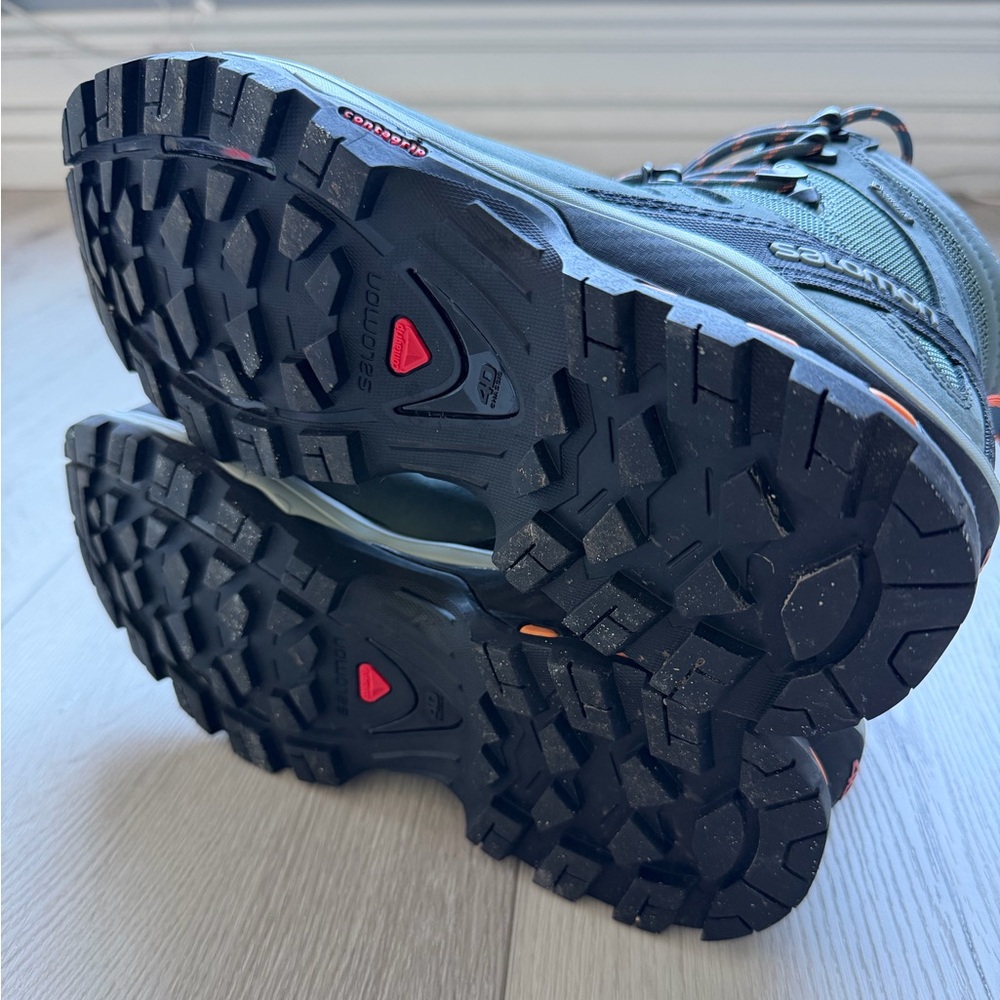 SALOMON Women's QUEST 4D GTX Blue/grey with orange accents. Size 7 - Picture 8 of 10